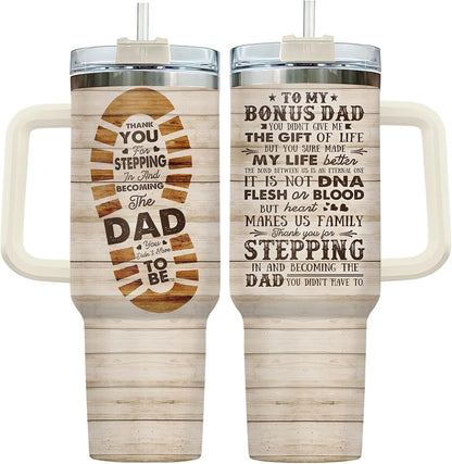 Dad Dadman Funny 40 oz Tumbler with Handle, Funny Dad Gift | Gift for Dad Tumbler 40oz, Cool Dadman Travel Mug, Funny Superhero Birthday from Daughter Son - Colors B
