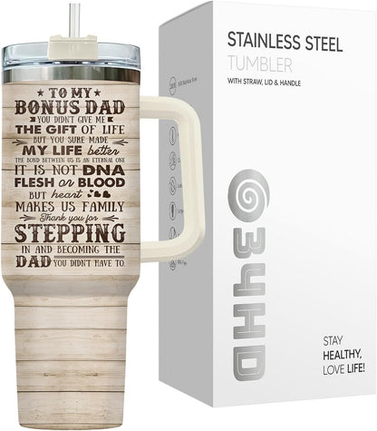 Dad Dadman Funny 40 oz Tumbler with Handle, Funny Dad Gift | Gift for Dad Tumbler 40oz, Cool Dadman Travel Mug, Funny Superhero Birthday from Daughter Son - Colors B