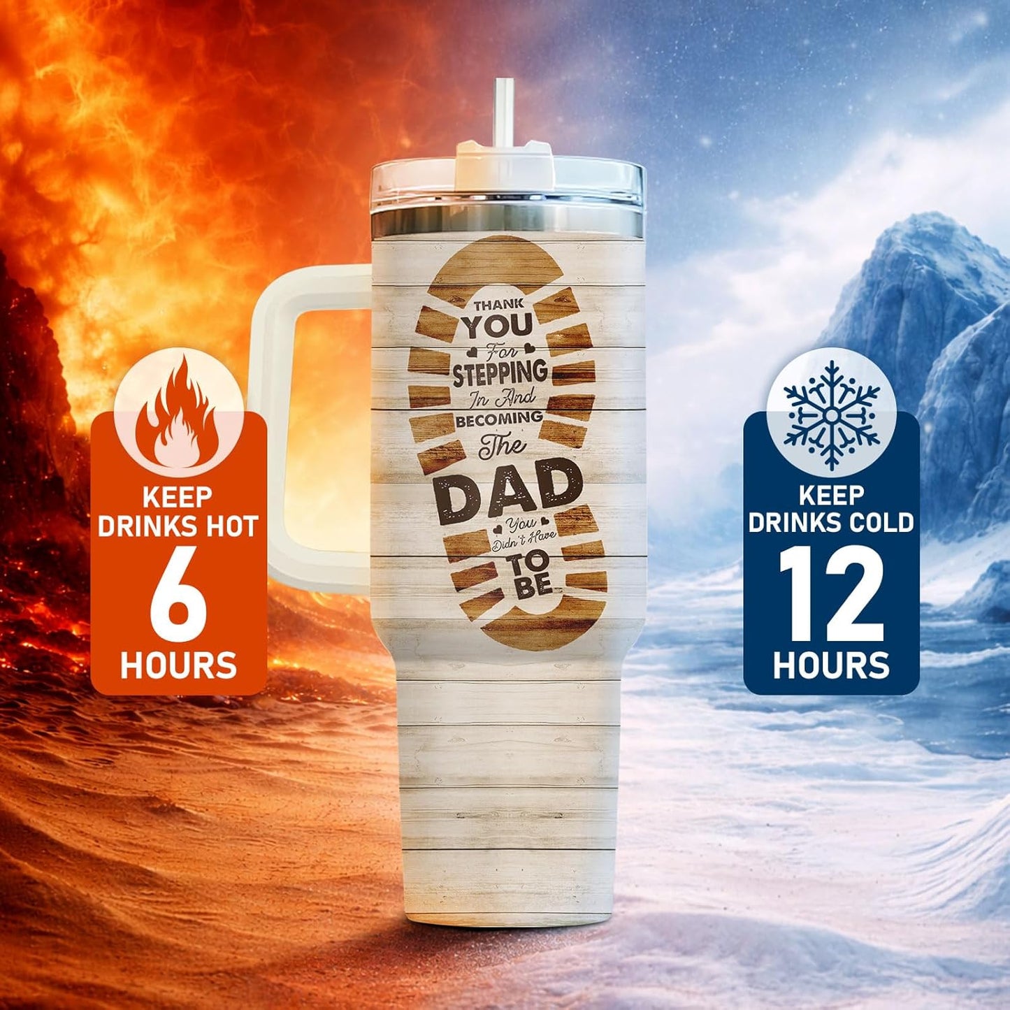 Dad Dadman Funny 40 oz Tumbler with Handle, Funny Dad Gift | Gift for Dad Tumbler 40oz, Cool Dadman Travel Mug, Funny Superhero Birthday from Daughter Son - Colors B