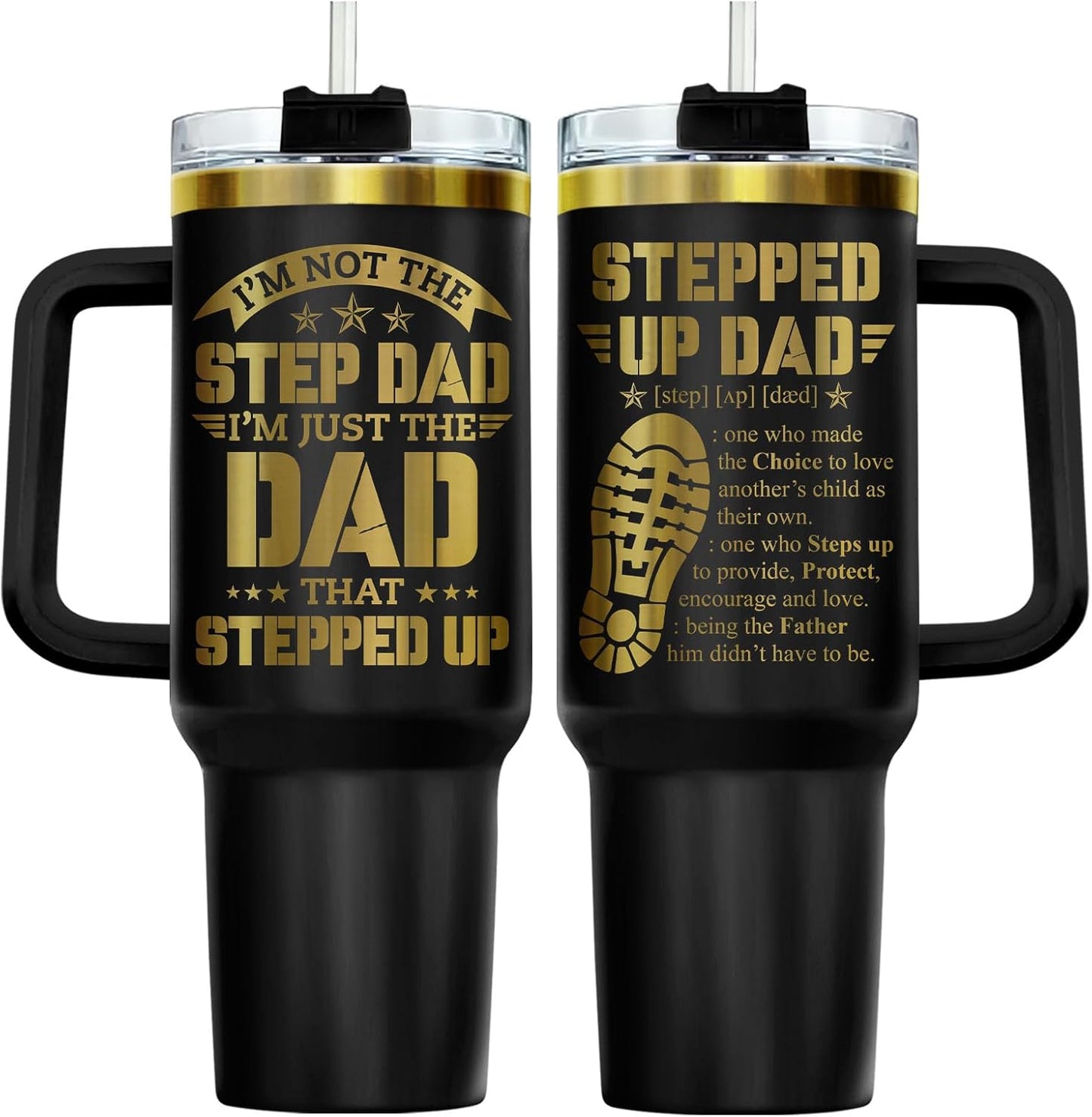 Dad Dadman Funny 40 oz Tumbler with Handle, Funny Dad Gift | Gift for Dad Tumbler 40oz, Cool Dadman Travel Mug, Funny Superhero Birthday from Daughter Son - Colors B