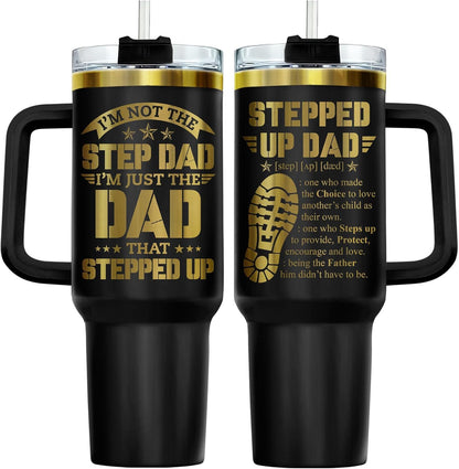 Dad Dadman Funny 40 oz Tumbler with Handle, Funny Dad Gift | Gift for Dad Tumbler 40oz, Cool Dadman Travel Mug, Funny Superhero Birthday from Daughter Son - Colors B