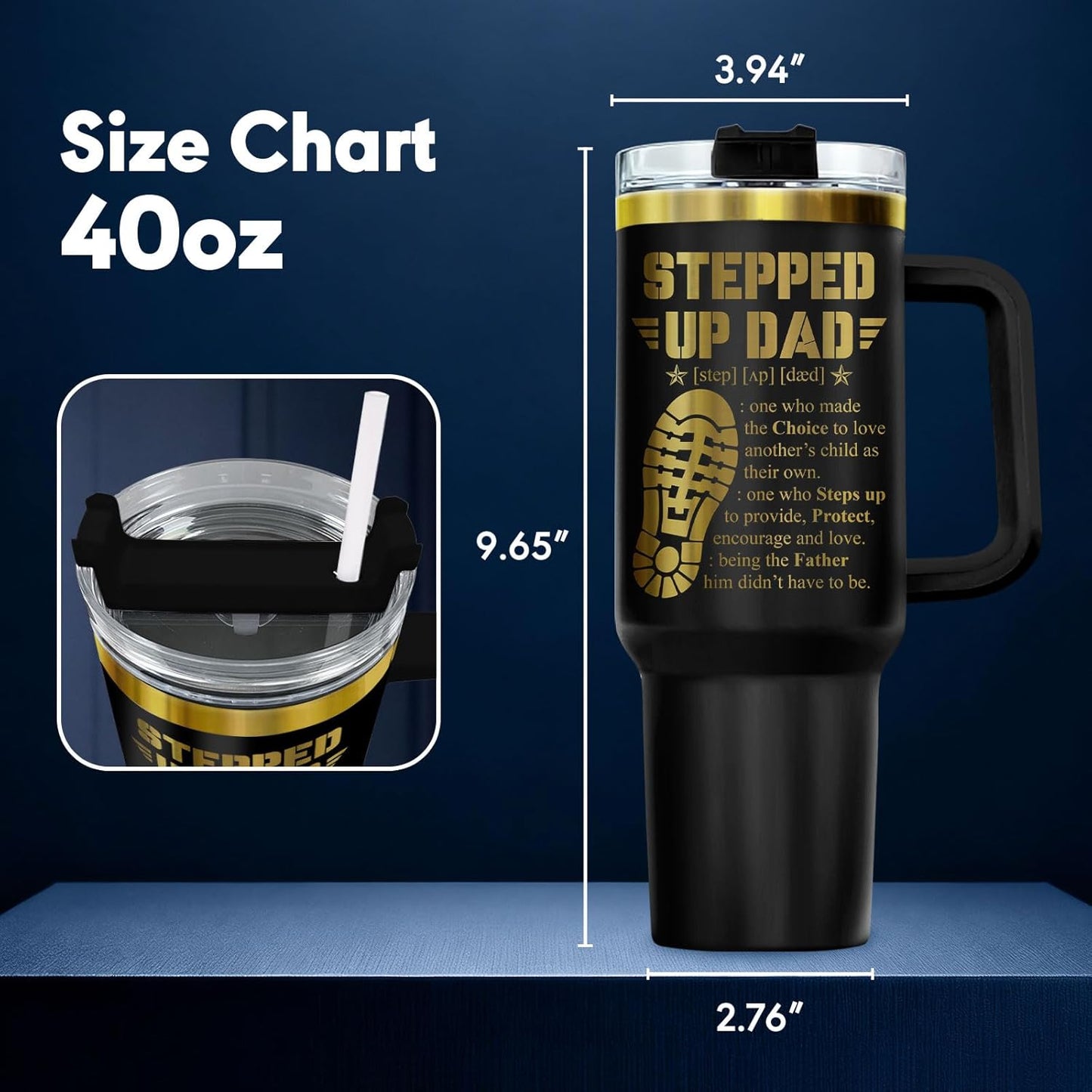 Dad Dadman Funny 40 oz Tumbler with Handle, Funny Dad Gift | Gift for Dad Tumbler 40oz, Cool Dadman Travel Mug, Funny Superhero Birthday from Daughter Son - Colors B