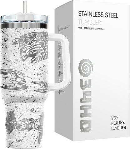 Dad Dadman Funny 40 oz Tumbler with Handle, Funny Dad Gift | Gift for Dad Tumbler 40oz, Cool Dadman Travel Mug, Funny Superhero Birthday from Daughter Son - Colors B