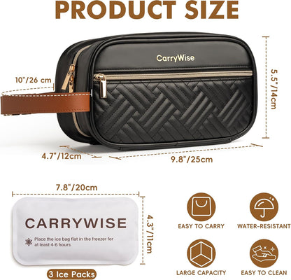 Breast Milk Cooler Travel Bag with 3 Ice Pack, Waterproof Breastmilk Cooler Storage Bag, Portable & Versatile Insulated Cooler Bag with Buckle Handle for Nursing Mom Daycare
