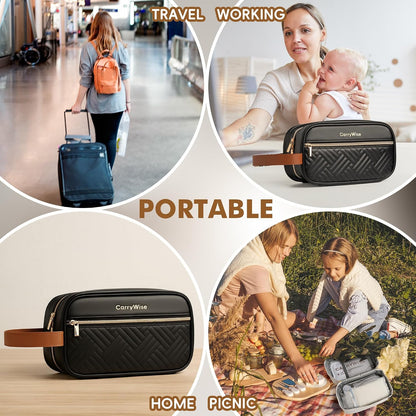 Breast Milk Cooler Travel Bag with 3 Ice Pack, Waterproof Breastmilk Cooler Storage Bag, Portable & Versatile Insulated Cooler Bag with Buckle Handle for Nursing Mom Daycare