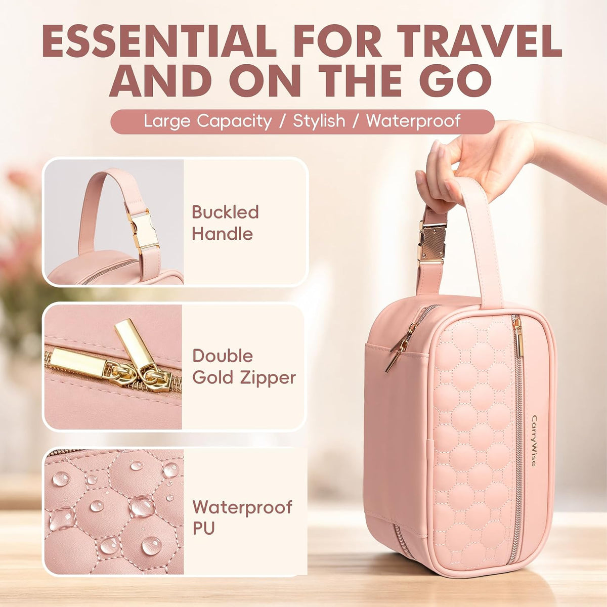 Breast Milk Cooler Travel Bag with 3 Ice Pack, Waterproof Breastmilk Cooler Storage Bag, Portable & Versatile Insulated Cooler Bag with Buckle Handle for Nursing Mom Daycare