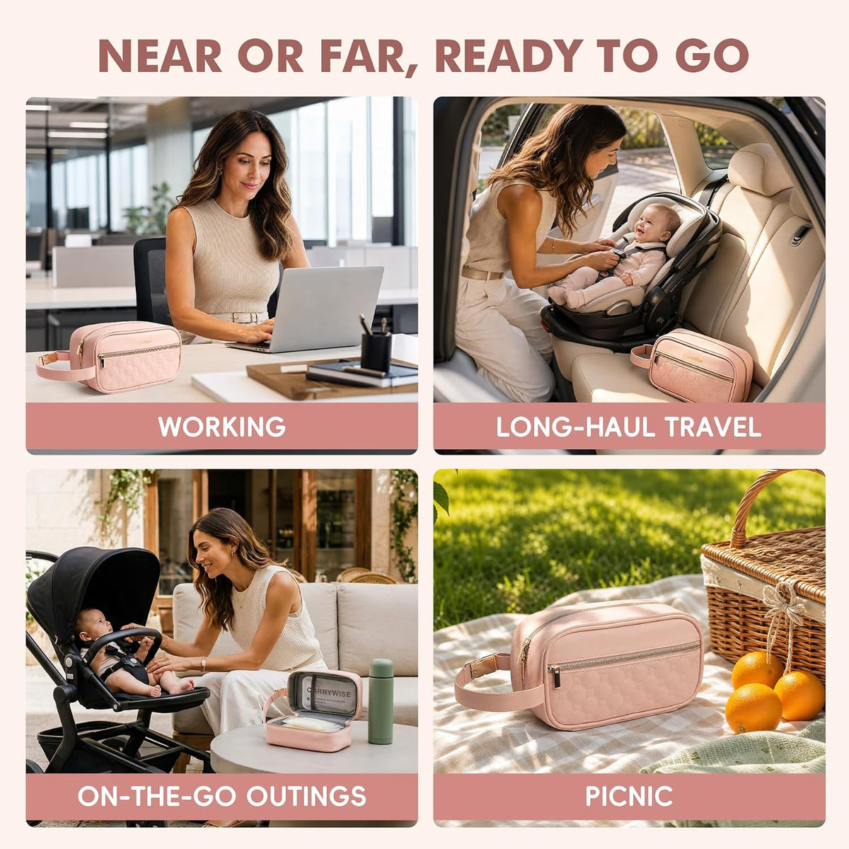 Breast Milk Cooler Travel Bag with 3 Ice Pack, Waterproof Breastmilk Cooler Storage Bag, Portable & Versatile Insulated Cooler Bag with Buckle Handle for Nursing Mom Daycare