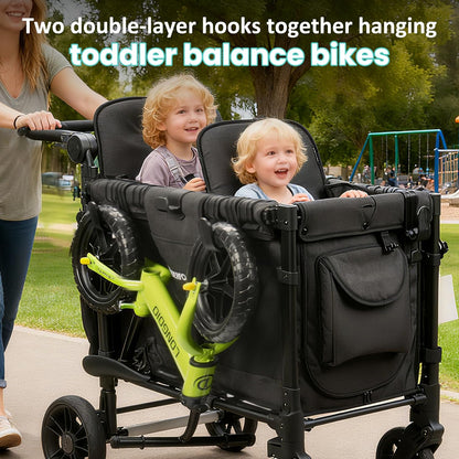 Stroller Hooks for Wonderfold Wagon W2 & W4, Double-Layer Multipurpose Side Hook for Balance Bikes & Bags, Space-Saving Wonderfold Wagon Accessories, 88lbs Load Capacity (4PCS)