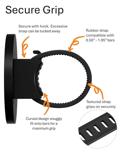 Magnetic Phone Holder for Stroller, Shopping Cart & Golf Push Cart | Handlebar Phone Mount for MagSafe | Strap with Strong Magnet for Mag Safe | Stroller Accessories for Uppababy, Nuna, Bugaboo...