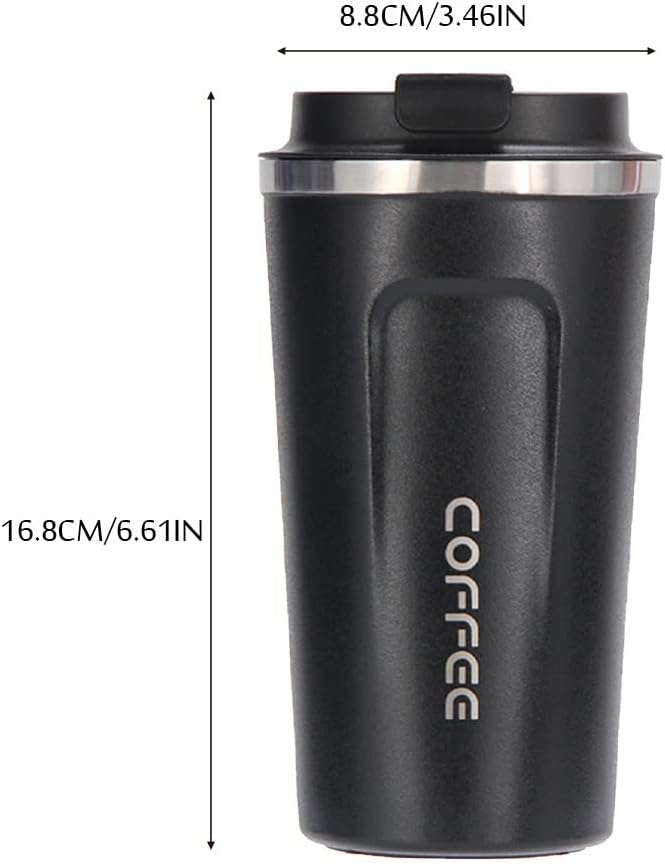 Travel Coffee Mug, 17 oz Insulated Coffee Tumbler with Spill Leak-Proof Lid,Double Wall Stainless Steel Vacuum Reusable Thermal Cup for Keep Hot/Ice Drinks,Tea,Water,Beer