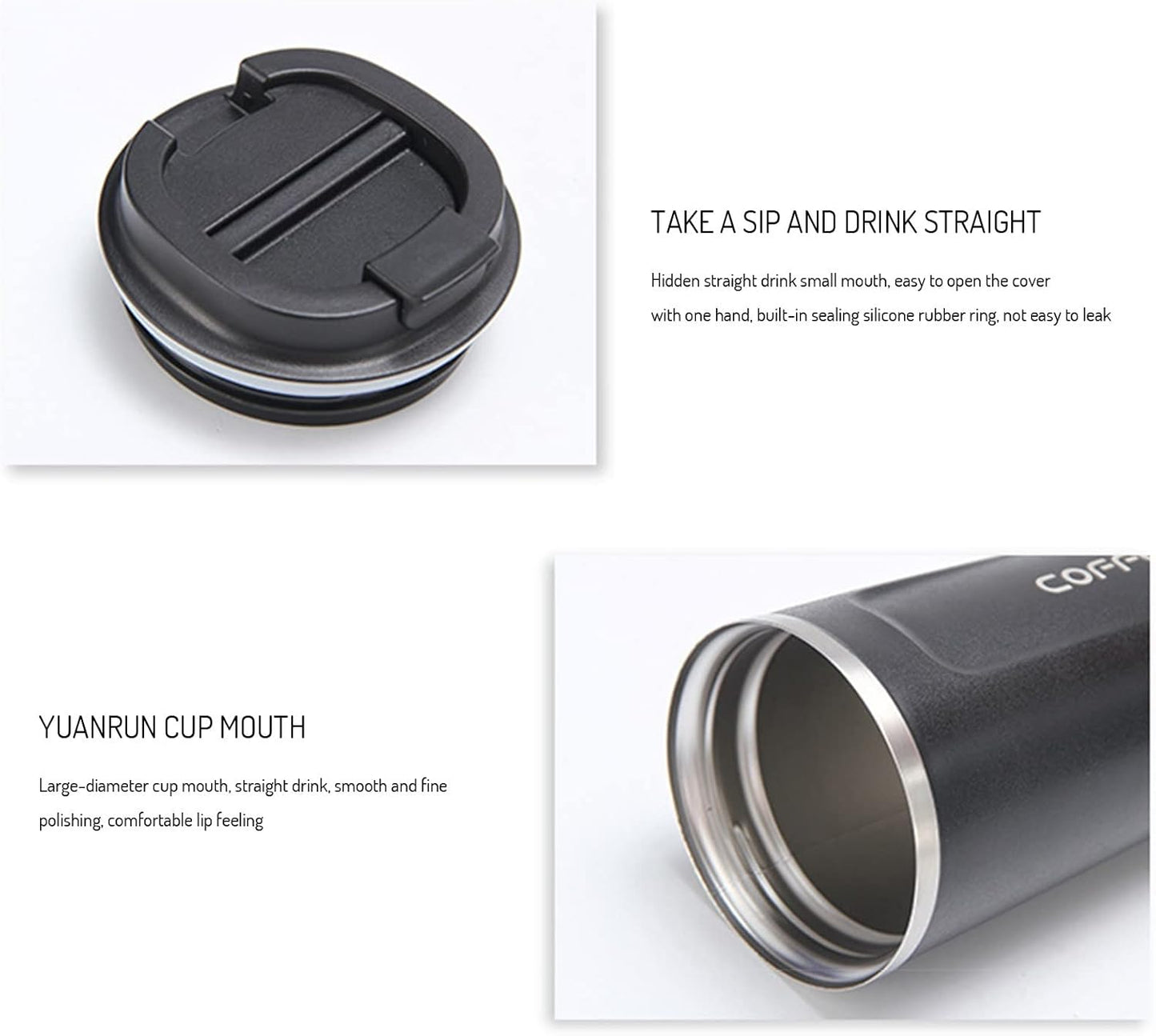 Travel Coffee Mug, 17 oz Insulated Coffee Tumbler with Spill Leak-Proof Lid,Double Wall Stainless Steel Vacuum Reusable Thermal Cup for Keep Hot/Ice Drinks,Tea,Water,Beer