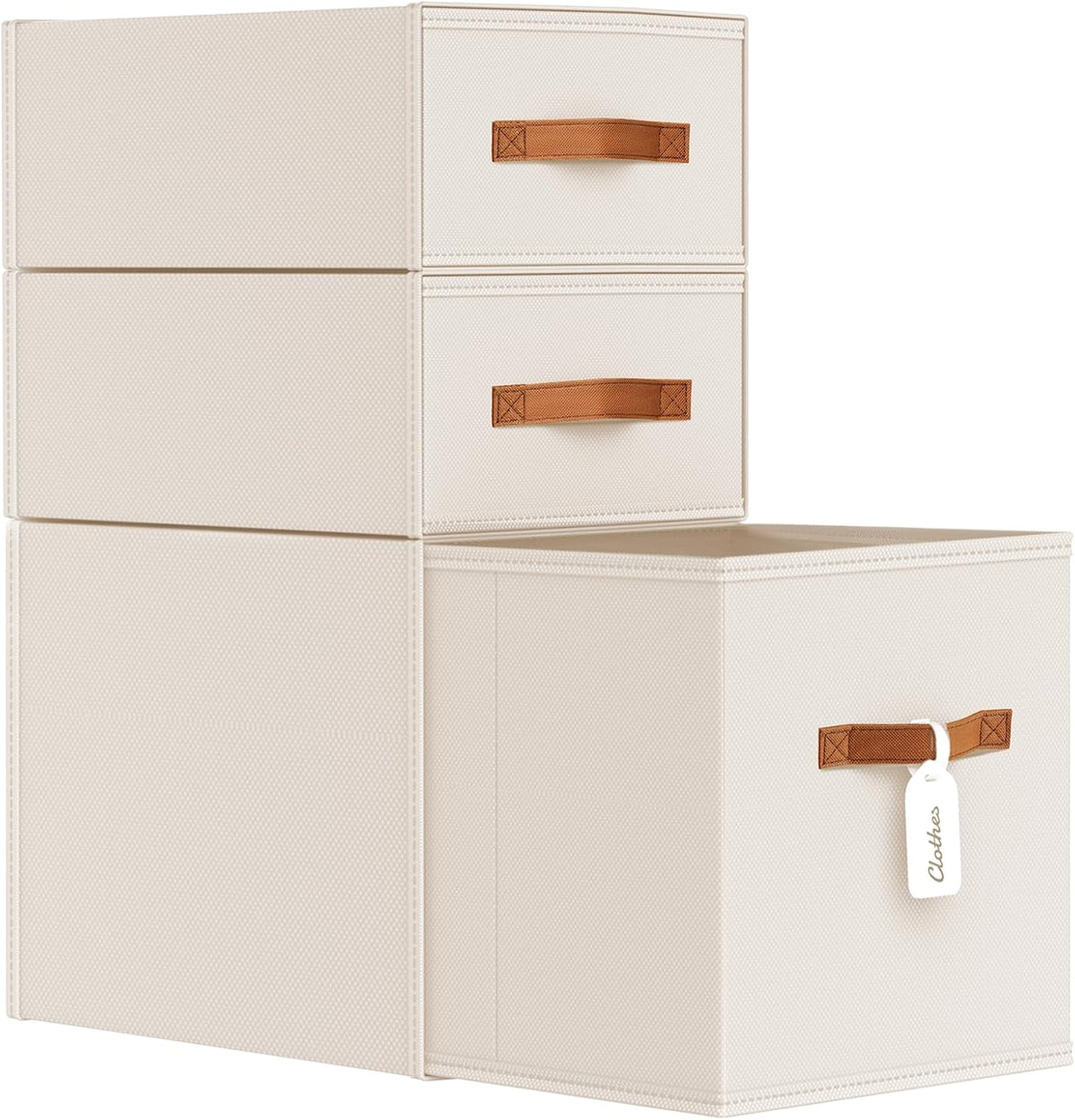 Closet Organizers and Storage - Fabric Bins with Drawers for Closet Foldable Clothes Organizers with Clear Window, Stackable Storage Drawers Units for Bedroom, Living Room, Grey