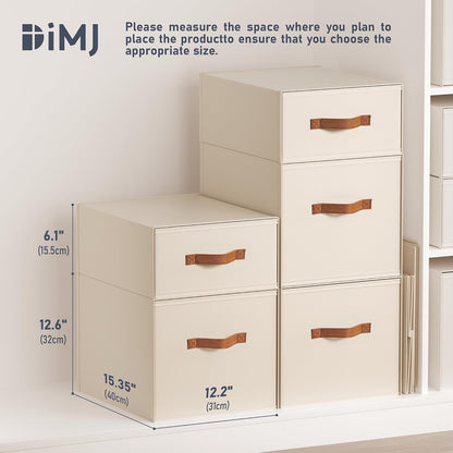 Closet Organizers and Storage - Fabric Bins with Drawers for Closet Foldable Clothes Organizers with Clear Window, Stackable Storage Drawers Units for Bedroom, Living Room, Grey
