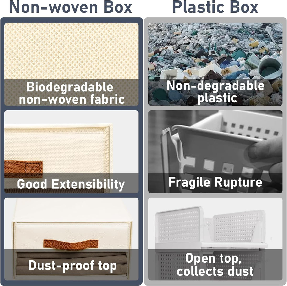 Closet Organizers and Storage - Fabric Bins with Drawers for Closet Foldable Clothes Organizers with Clear Window, Stackable Storage Drawers Units for Bedroom, Living Room, Grey