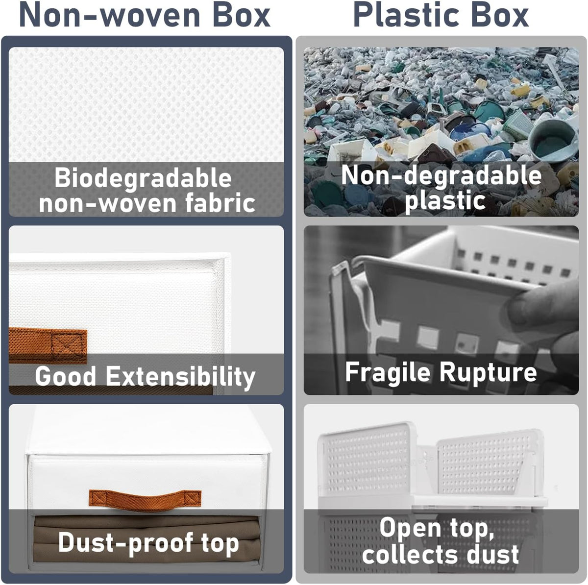 Closet Organizers and Storage - Fabric Bins with Drawers for Closet Foldable Clothes Organizers with Clear Window, Stackable Storage Drawers Units for Bedroom, Living Room, Grey