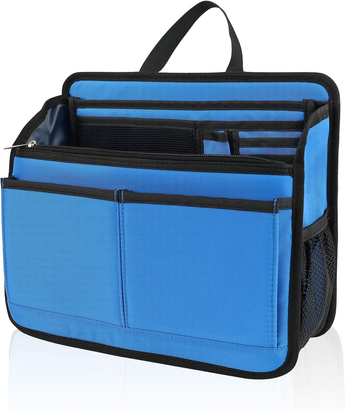 Small Rugged Organizer Insert for Briefcase Tote Shoulder Messenger Bag-19 Pockets,Padded Water-repellent Nylon-Black