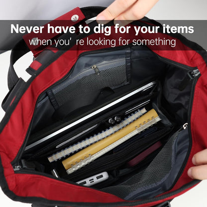 Small Rugged Organizer Insert for Briefcase Tote Shoulder Messenger Bag-19 Pockets,Padded Water-repellent Nylon-Black