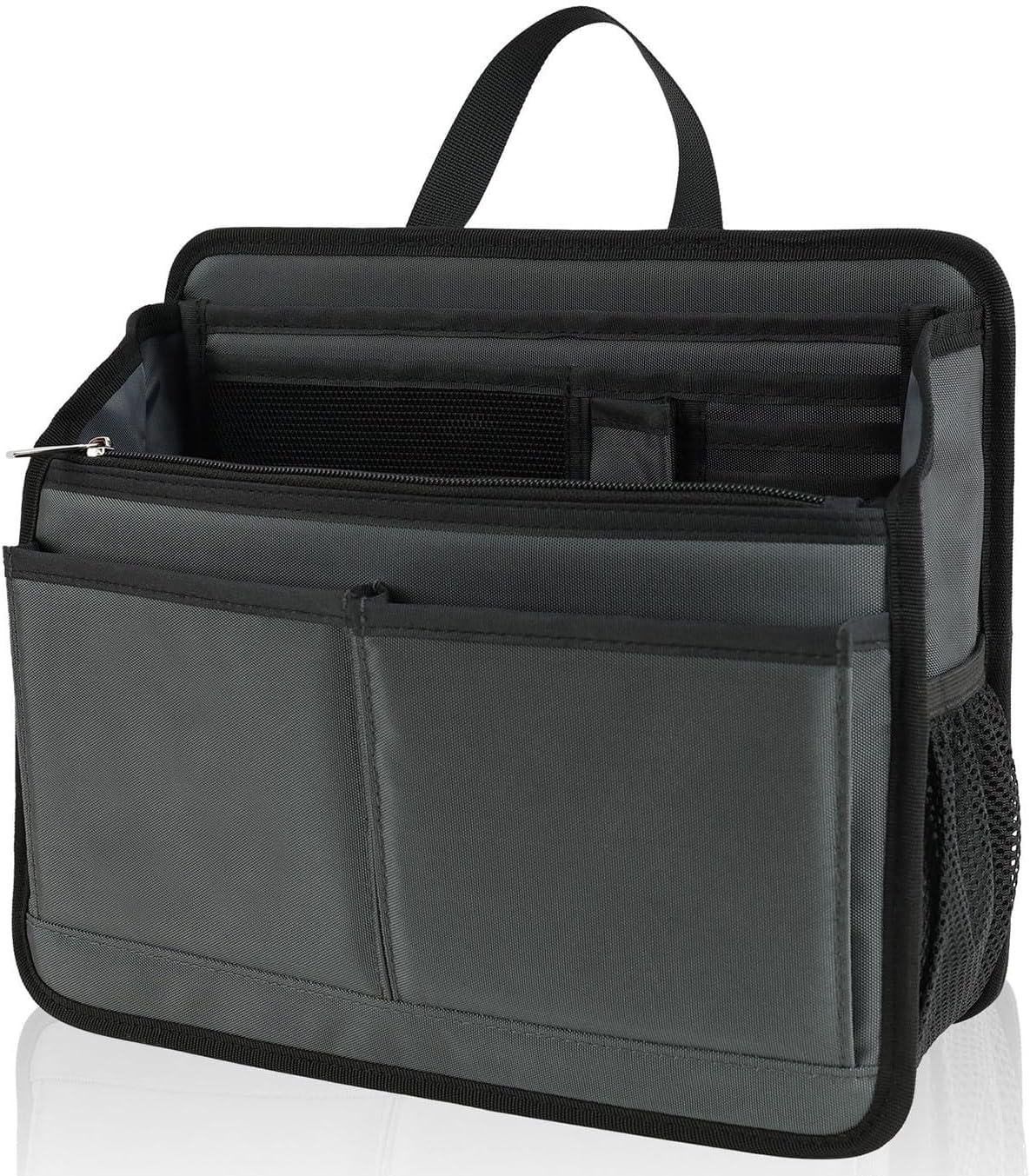 Small Rugged Organizer Insert for Briefcase Tote Shoulder Messenger Bag-19 Pockets,Padded Water-repellent Nylon-Black