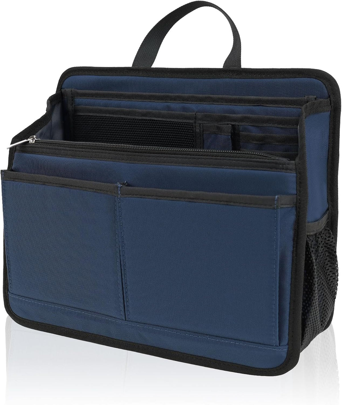 Small Rugged Organizer Insert for Briefcase Tote Shoulder Messenger Bag-19 Pockets,Padded Water-repellent Nylon-Black