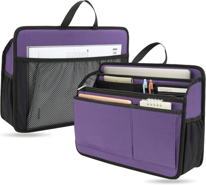 Small Rugged Organizer Insert for Briefcase Tote Shoulder Messenger Bag-19 Pockets,Padded Water-repellent Nylon-Black