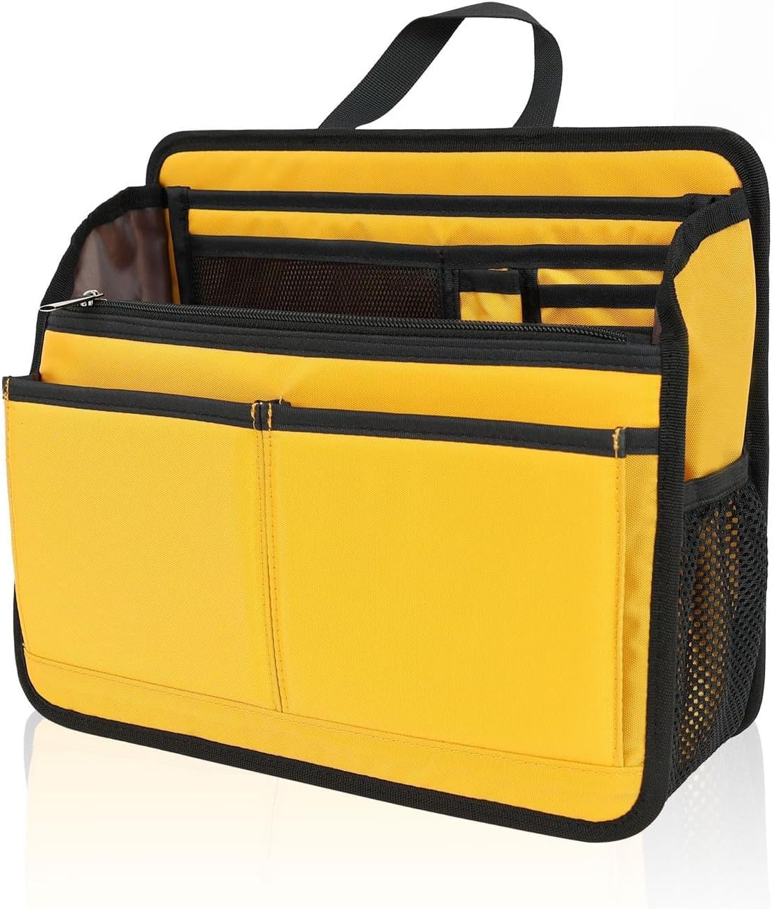 Small Rugged Organizer Insert for Briefcase Tote Shoulder Messenger Bag-19 Pockets,Padded Water-repellent Nylon-Black