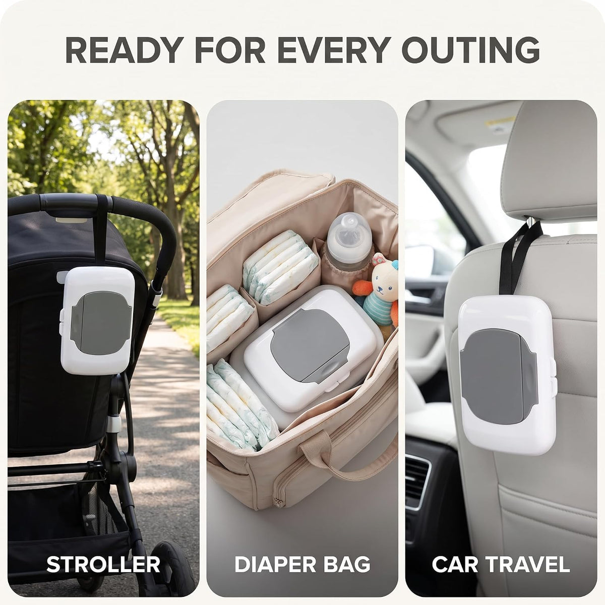 2Pcs Travel Wipes Case, Wipe Dispenser, Portable Refillable Wipe Container,Reusable Travel Baby Wipes Case, Wipe Holder for Diaper