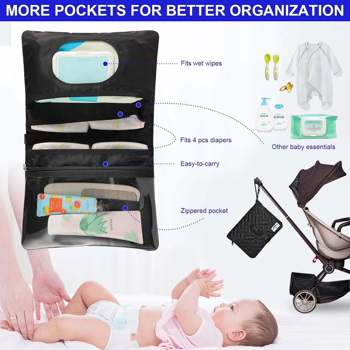 Shoulder Diaper Tote Mommy Bag for Boy Girl Twins