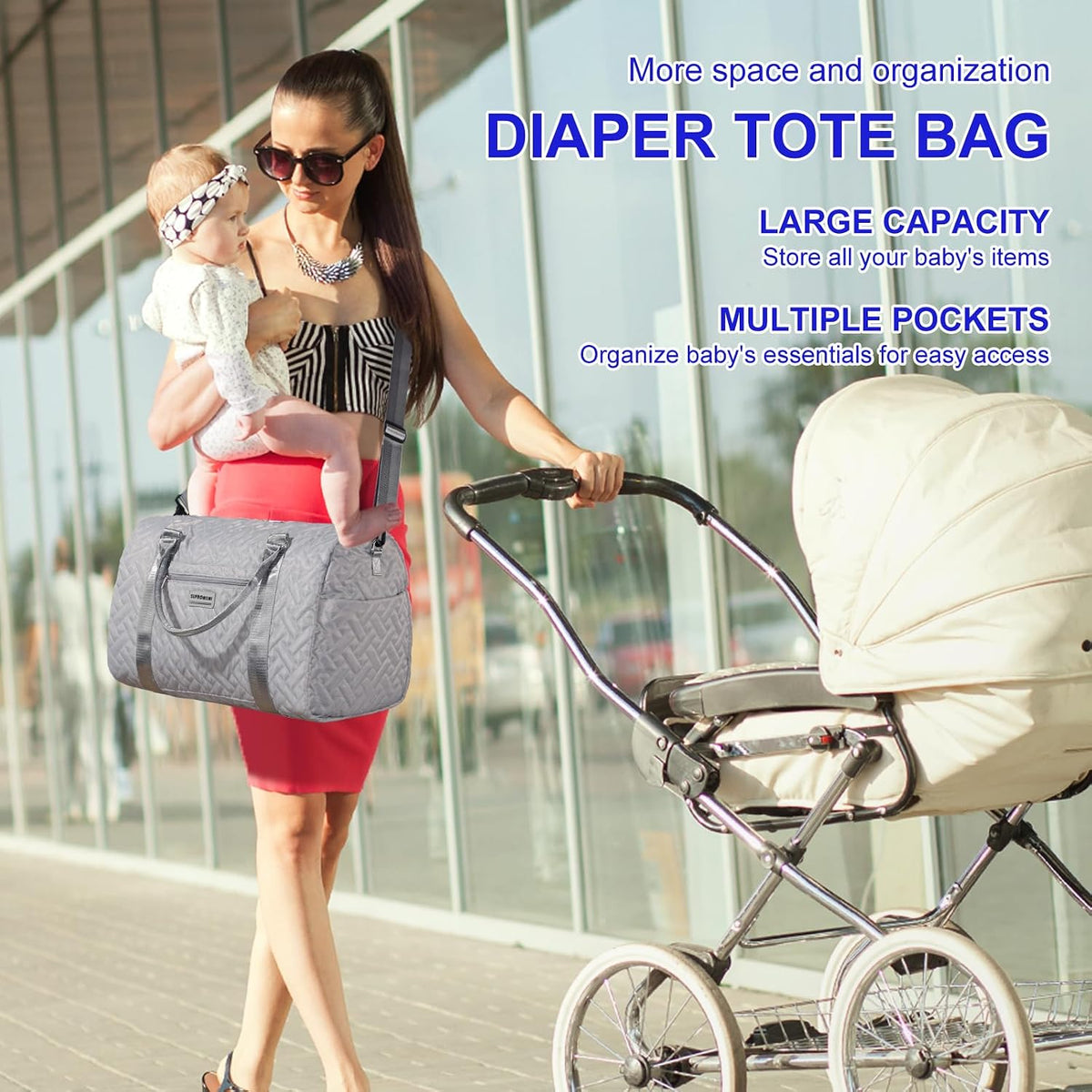 Shoulder Diaper Tote Mommy Bag for Boy Girl Twins