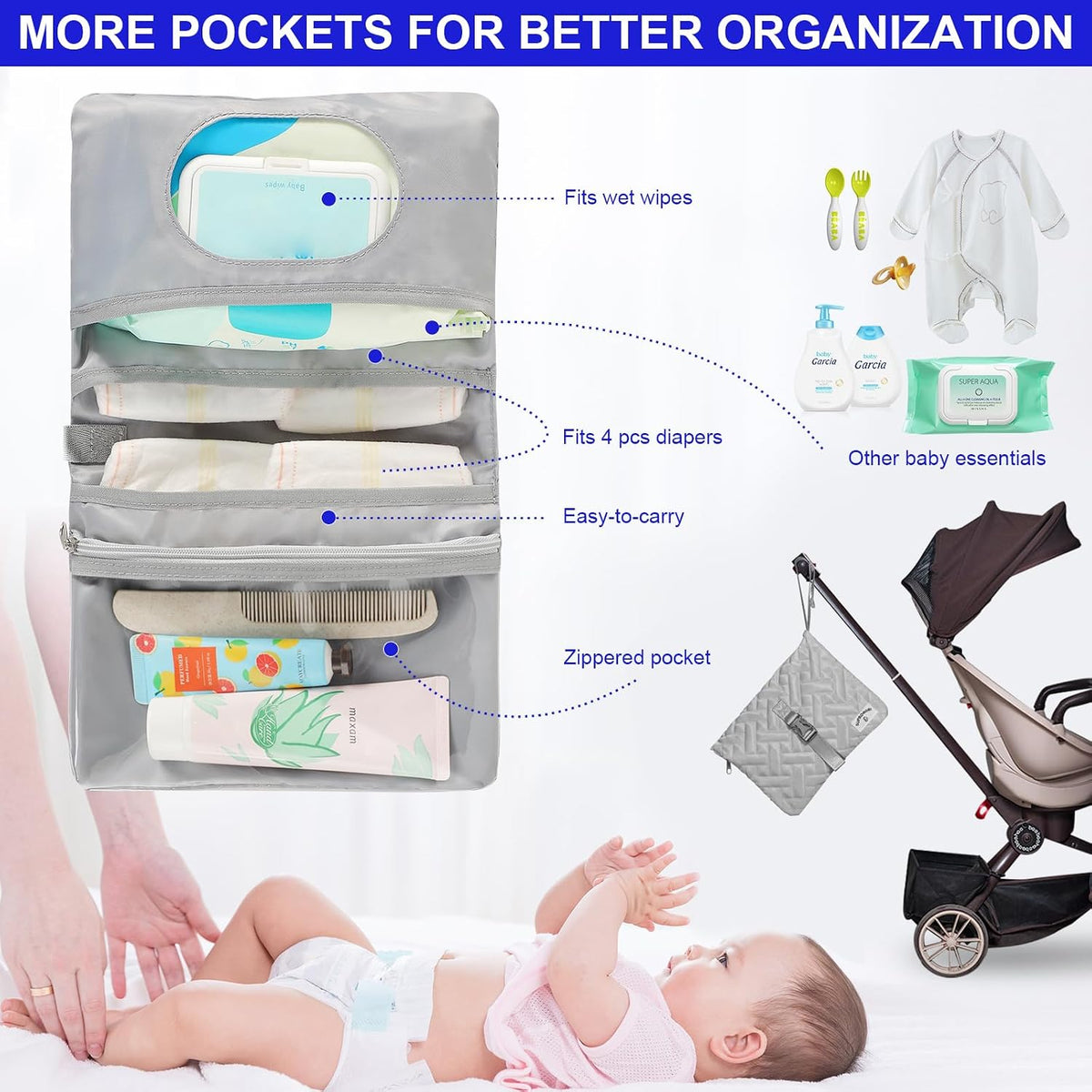 Shoulder Diaper Tote Mommy Bag for Boy Girl Twins