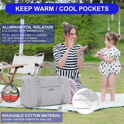 Shoulder Diaper Tote Mommy Bag for Boy Girl Twins