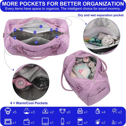 Shoulder Diaper Tote Mommy Bag for Boy Girl Twins