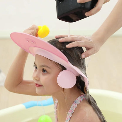 Baby shampoo cap shower visor shield hat kids bath Washing Hair rinser Prevents Water from Pooling in Face for To protect the eyes and ears of toddlers and children