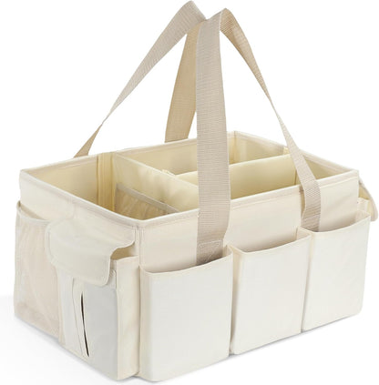 Baby Diaper Caddy Organizer, Large Portable Storage Basket for Newborn Essentials, Nursery Must-Have for Boys and Girls, Gift for Baby Shower and Registry Must-Have, Car and Travel Caddy