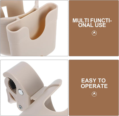 Stroller Cup Holder Phone Holder and Bottle Organizer Rack Water Bottle Accessory Locking Easy Installation for Bikes Walkers Wheelchairs and Strollers