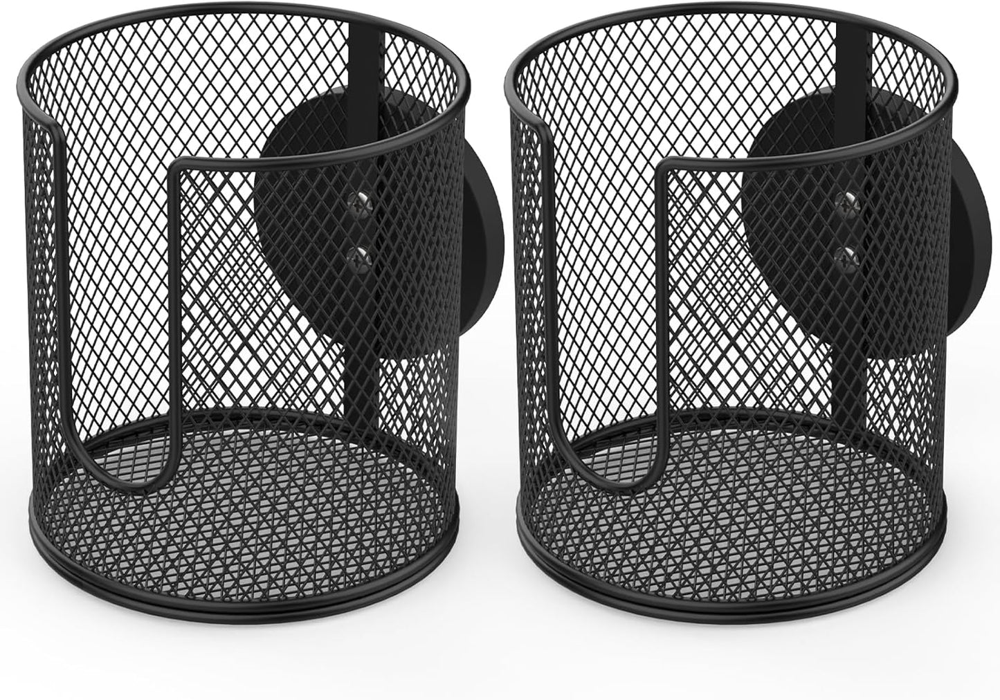 Large Desk Cup Holder, Fully Covered Anti-Spill Clip on Cup Holder | 3.95" Inner Diameter Clamp on Table, Office Gaming PC Desk Accessories, can Hold Universal Bottles, Mugs,Cans,Tumblers-Black