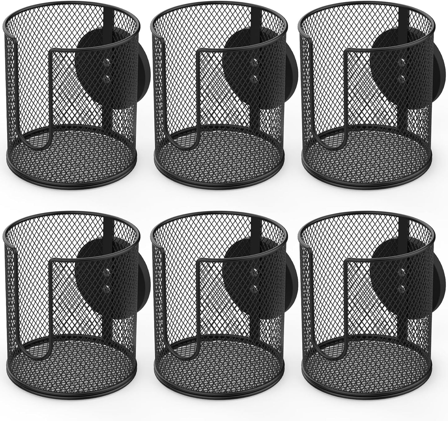 Large Desk Cup Holder, Fully Covered Anti-Spill Clip on Cup Holder | 3.95" Inner Diameter Clamp on Table, Office Gaming PC Desk Accessories, can Hold Universal Bottles, Mugs,Cans,Tumblers-Black