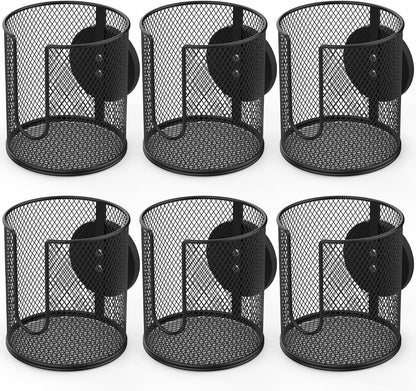 Large Desk Cup Holder, Fully Covered Anti-Spill Clip on Cup Holder | 3.95" Inner Diameter Clamp on Table, Office Gaming PC Desk Accessories, can Hold Universal Bottles, Mugs,Cans,Tumblers-Black