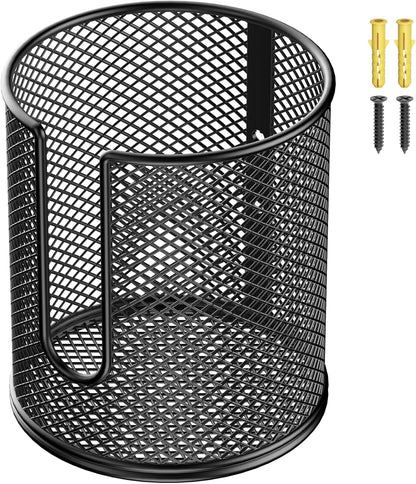 Large Desk Cup Holder, Fully Covered Anti-Spill Clip on Cup Holder | 3.95" Inner Diameter Clamp on Table, Office Gaming PC Desk Accessories, can Hold Universal Bottles, Mugs,Cans,Tumblers-Black