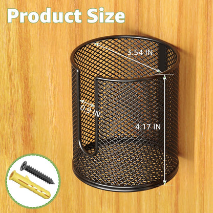 Large Desk Cup Holder, Fully Covered Anti-Spill Clip on Cup Holder | 3.95" Inner Diameter Clamp on Table, Office Gaming PC Desk Accessories, can Hold Universal Bottles, Mugs,Cans,Tumblers-Black