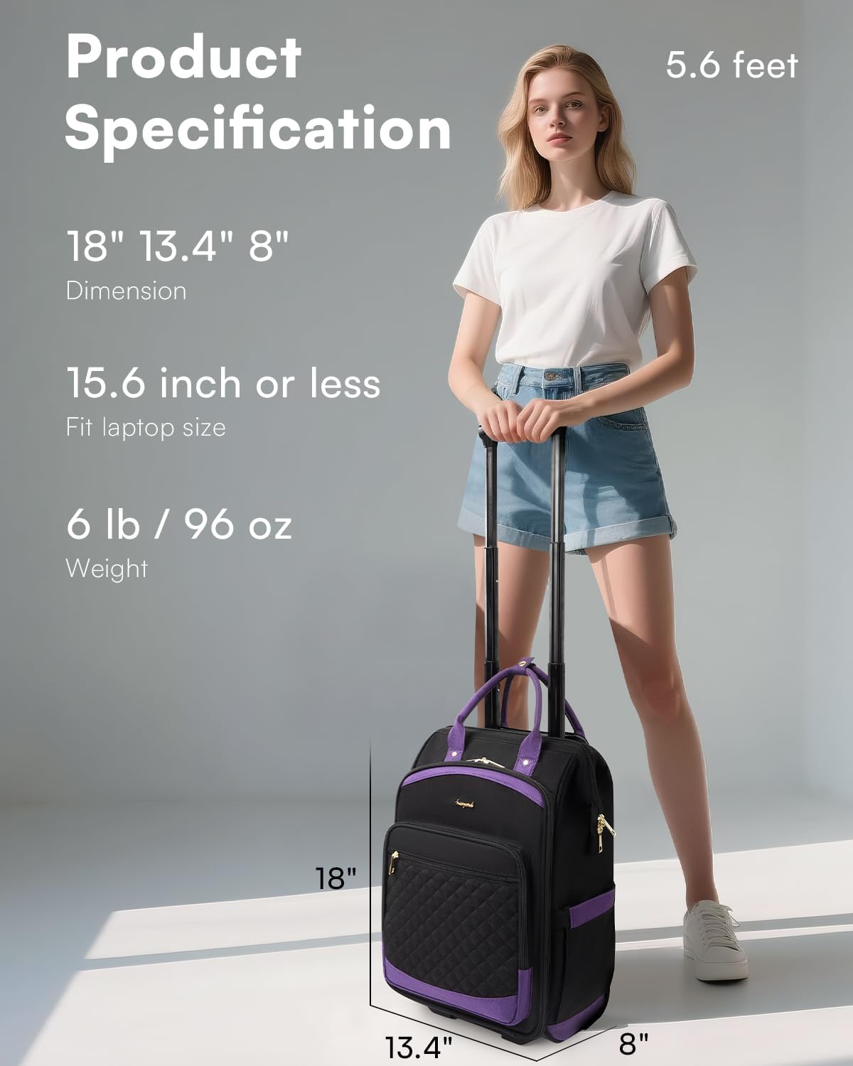 Rolling Backpack for Women, Travel Backpack with Wheels, Dual-Opening Wheeled Laptop Backpack, Stylish Rolling Laptop Bag, Overnight Underseat Carry on Luggage for College Business Work, Beige Brown
