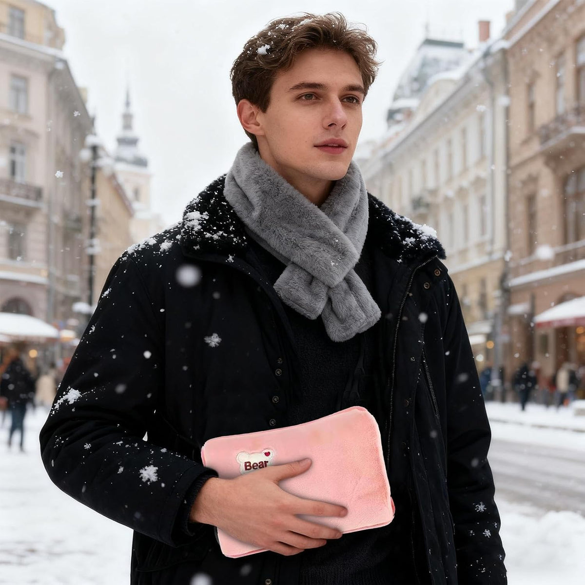 Rechargeable Electric Hot Water Bottle, Hot Water Bag, Leak-Proof Electric Hand Warmer, Soft & Cosy, Bed, Hand & Body Warmer, Hot-Water-Bottle with Soft Cover for Neck Shoulder Legs Waist