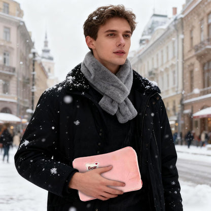 Rechargeable Electric Hot Water Bottle, Hot Water Bag, Leak-Proof Electric Hand Warmer, Soft & Cosy, Bed, Hand & Body Warmer, Hot-Water-Bottle with Soft Cover for Neck Shoulder Legs Waist