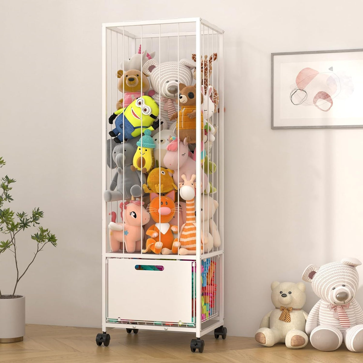Metal Stuffed Animal Storage Zoo Toy Organizer, Large Plush Holder