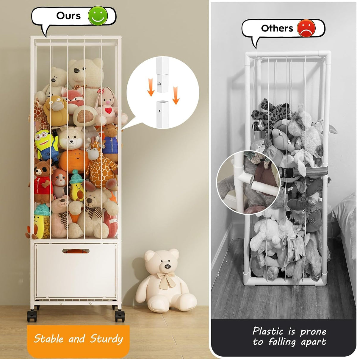 Metal Stuffed Animal Storage Zoo Toy Organizer, Large Plush Holder