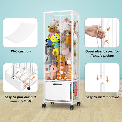 Metal Stuffed Animal Storage Zoo Toy Organizer, Large Plush Holder