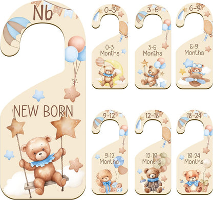 Baby Closet Dividers 7PCS Bear Wood Nursery Organizer