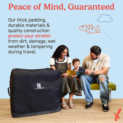J.L. Childress Universal Stroller Travel Bag for Airplane, Medium, Unpadded