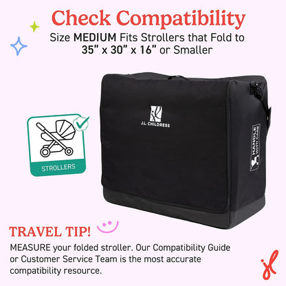 J.L. Childress Universal Stroller Travel Bag for Airplane, Medium, Unpadded