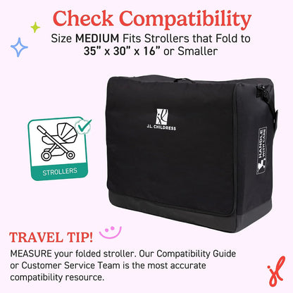 J.L. Childress Universal Stroller Travel Bag for Airplane, Medium, Unpadded