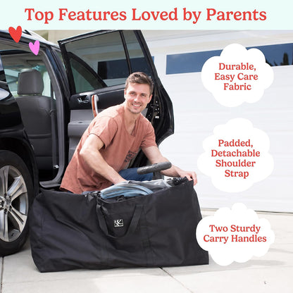 J.L. Childress Universal Stroller Travel Bag for Airplane, Medium, Unpadded